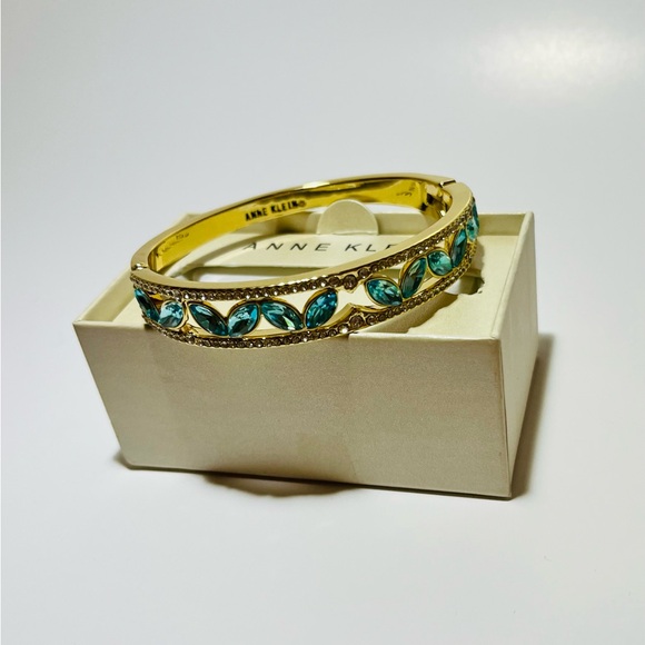 Anne Klein Gold Finish and Turquoise Bracelet - Picture 4 of 7